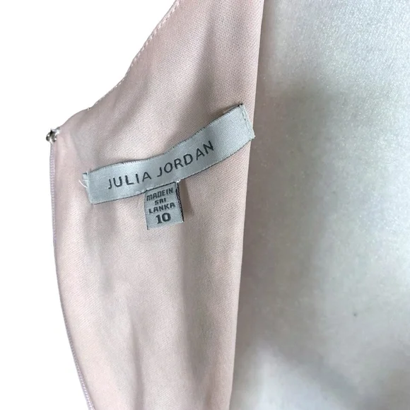 JULIA JORDAN Ruffle Flutter Sleeve Tie Back Confetti Dot Midi Long Dress Sz 10 - Picture 7 of 9